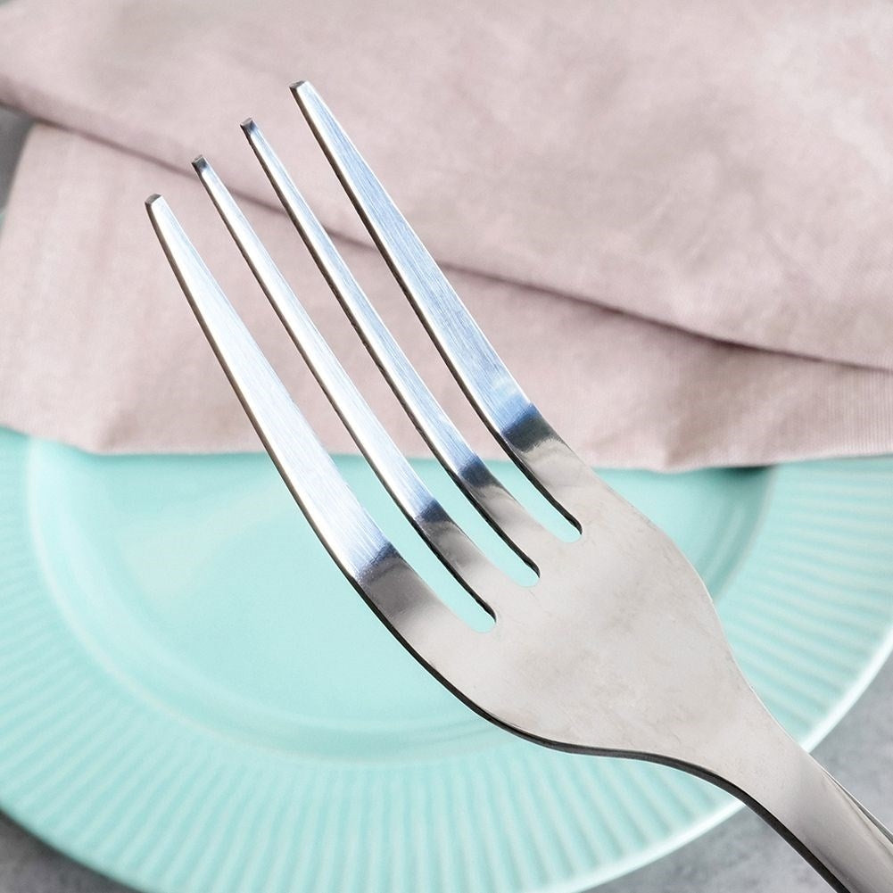 Dining fork 20.5cm, stainless steel, black wood imitation, dishwasher safe