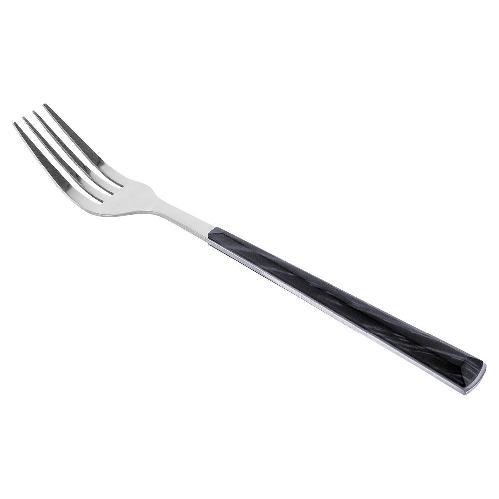Dining fork 20.5cm, stainless steel, black wood imitation, dishwasher safe