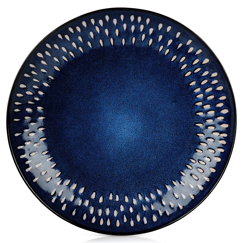 Dinner plate, ceramic, shallow, navy blue, 28 cm