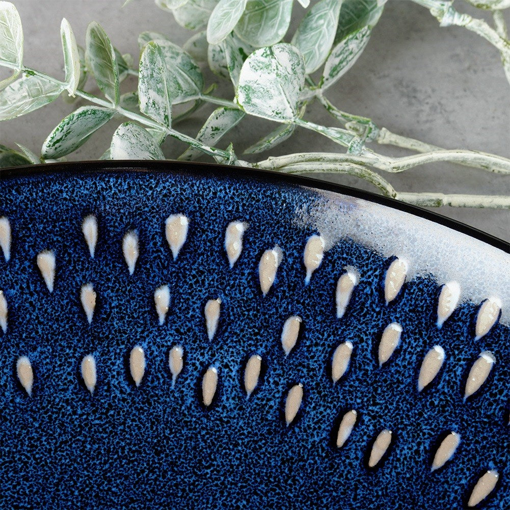 Dinner plate, ceramic, shallow, navy blue, 28 cm