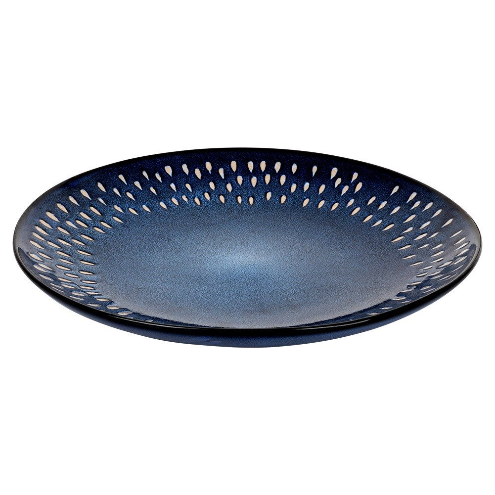 Dinner plate, ceramic, shallow, navy blue, 28 cm