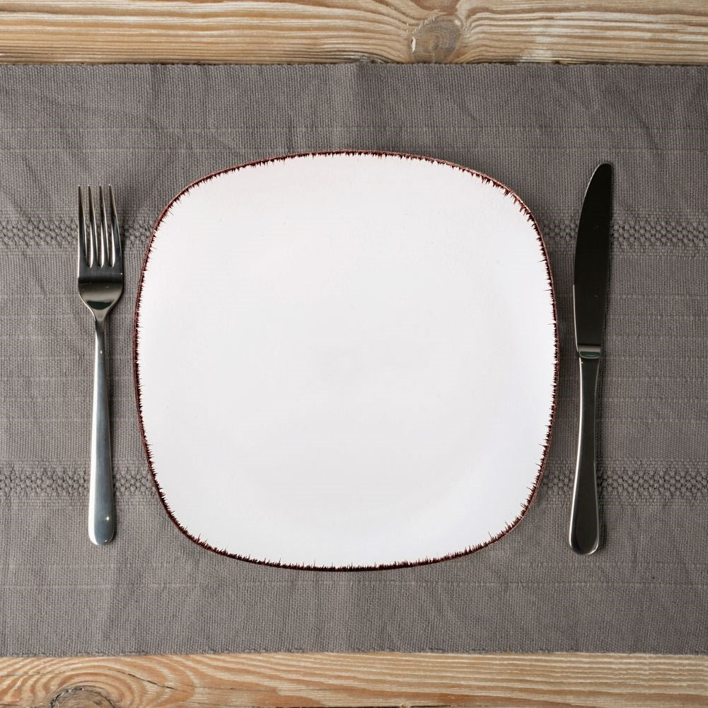 Dinner plate ceramic square shallow SUGAR 26 cm