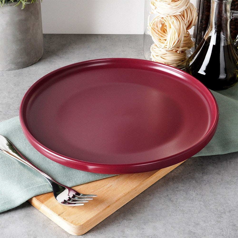 Dinner plate ceramic tile burgundy SOHO 27 cm