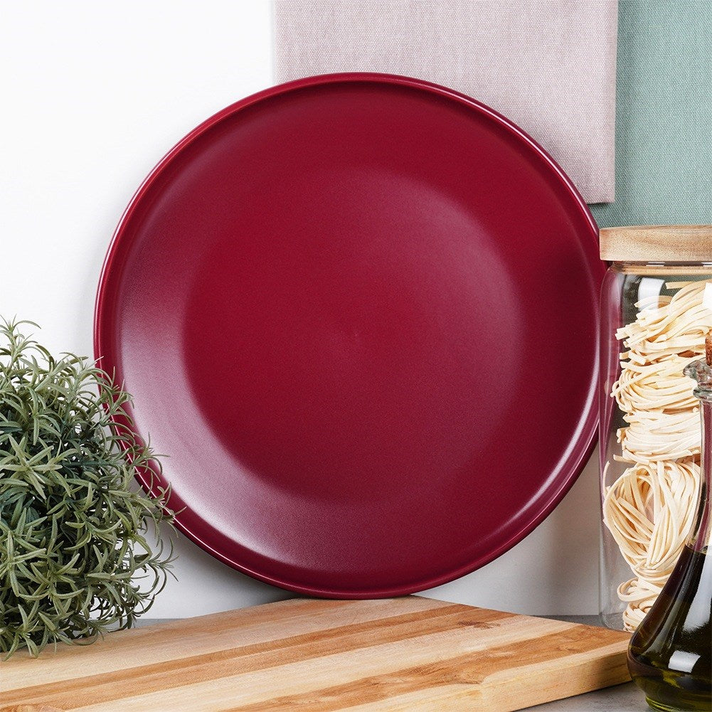 Dinner plate ceramic tile burgundy SOHO 27 cm