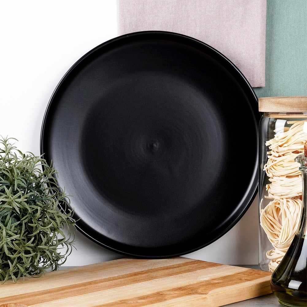 Dinner plate ceramic tiles black SOHO 27 cm