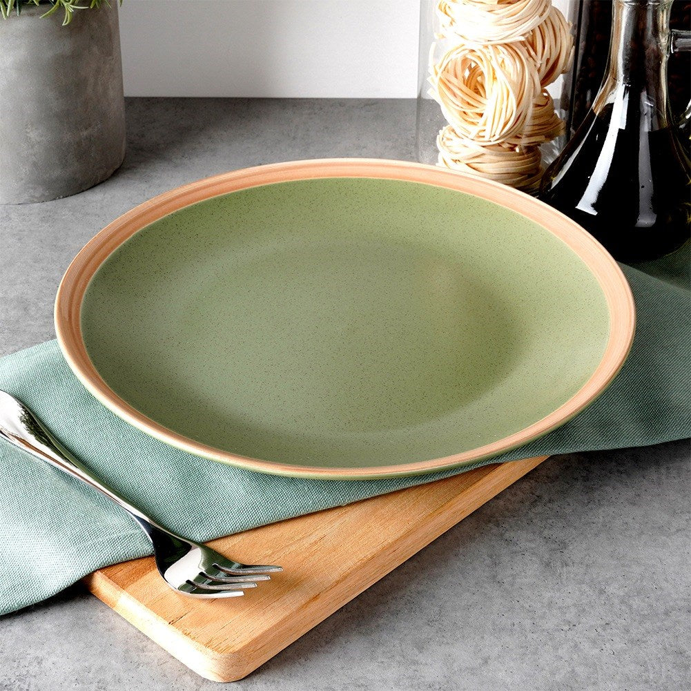 Dinner plate ceramic tiles green ARTHENA GREEN 27 cm