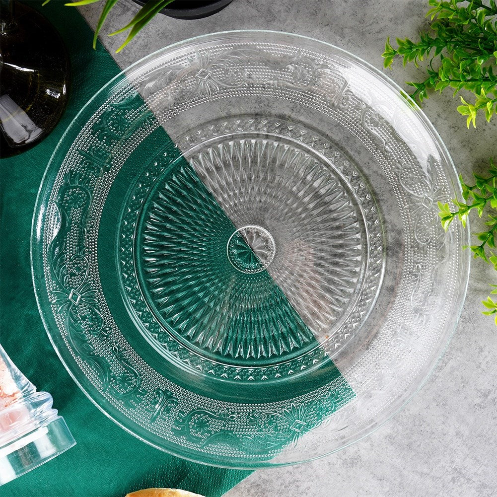 Dinner plate glass platter 25 cm