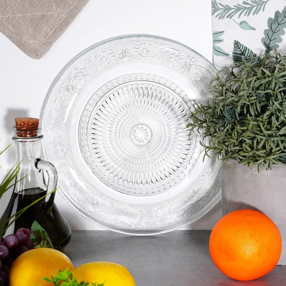 Dinner plate glass platter 25 cm