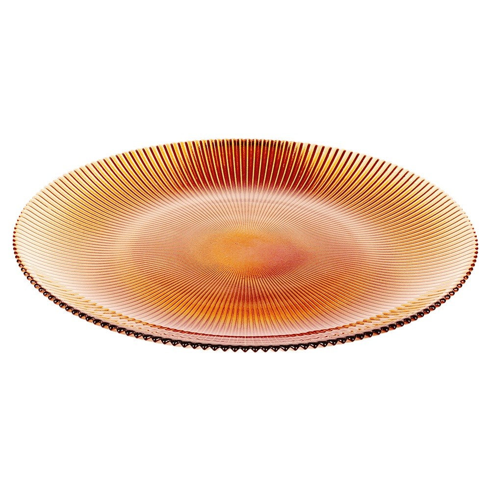 Dinner plate shallow glass amber 28 cm