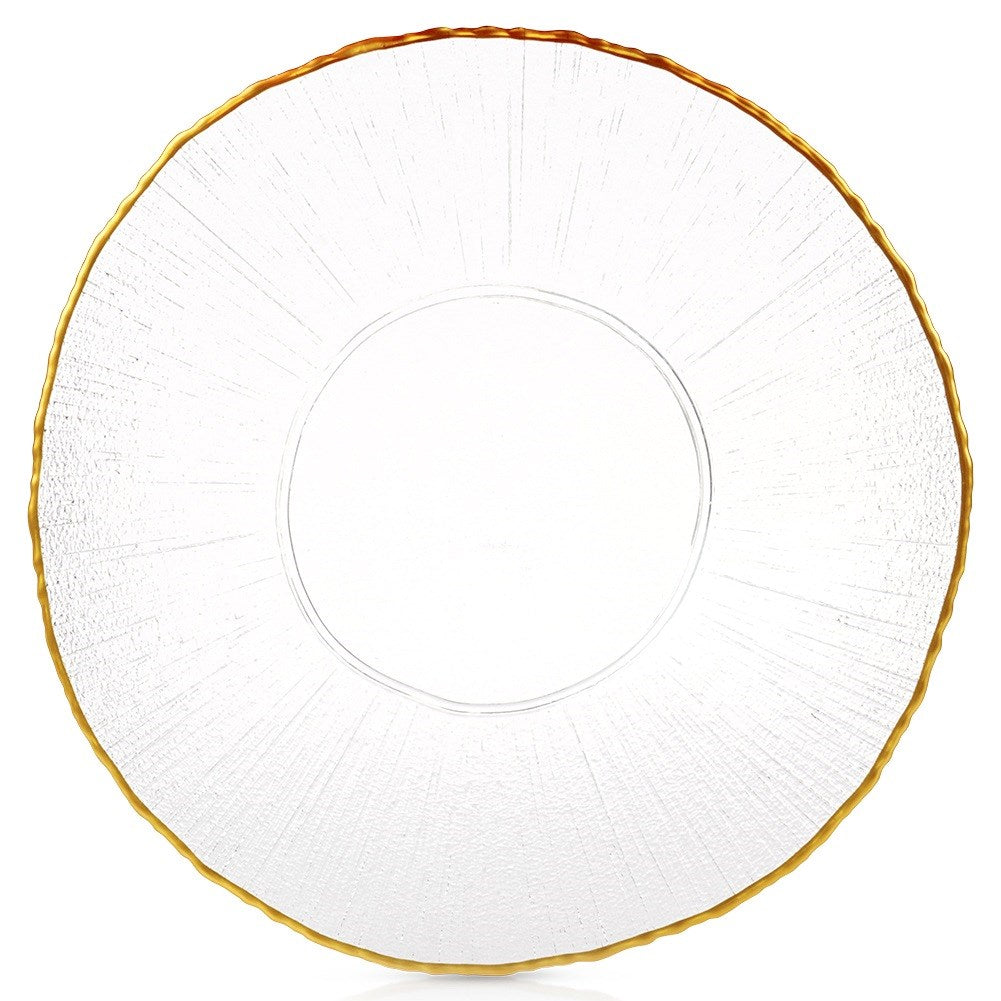 Dinner plate shallow glass gold 28 cm