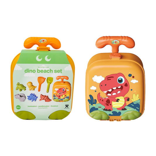 Dinosaur Beach Toy Set with Pull-Along Trolley, 8 Pcs