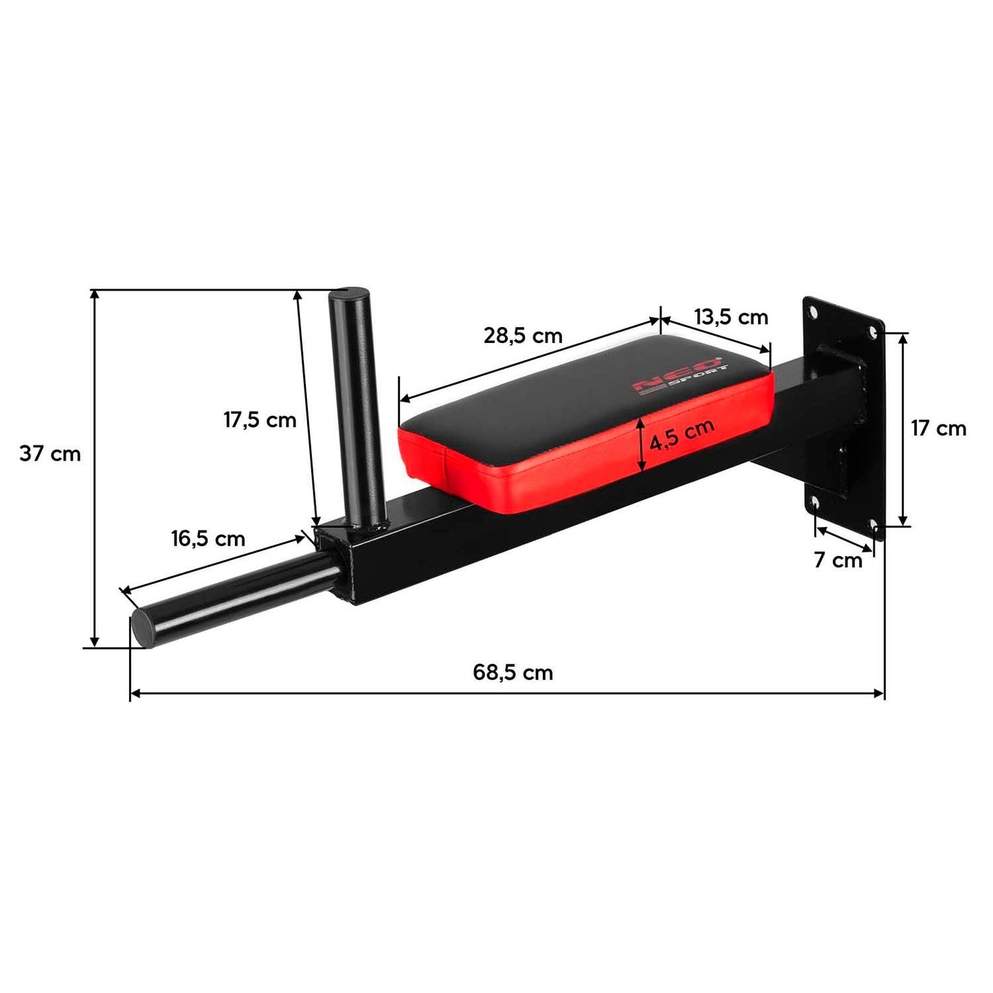 Dips and Pull-up bar for wall mounting NS-318