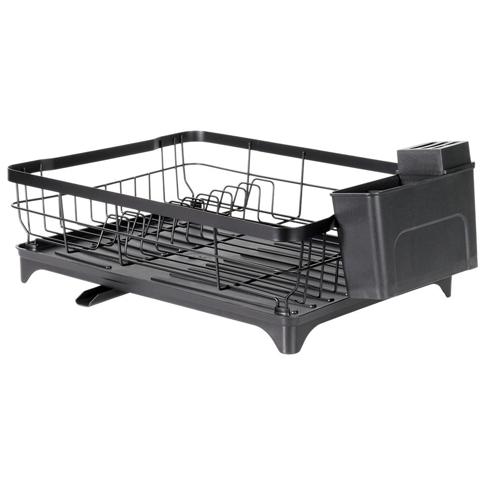 Dish Drainer Rack, Black Metal, 48x32.5x18.5 cm