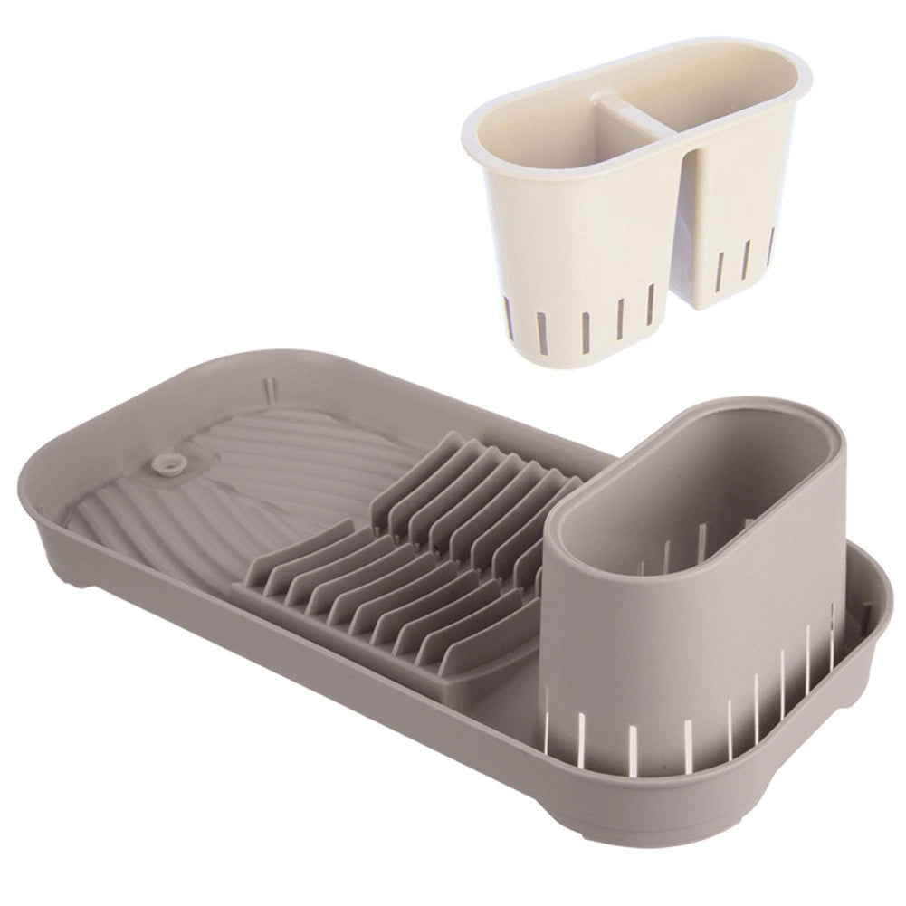Dish Drainer Rack with Cutlery Holder, 39x19.5x11 cm