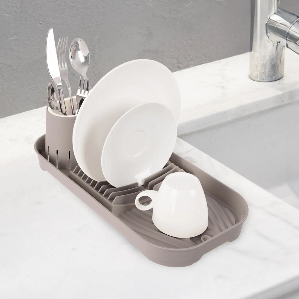 Dish Drainer Rack with Cutlery Holder, 39x19.5x11 cm