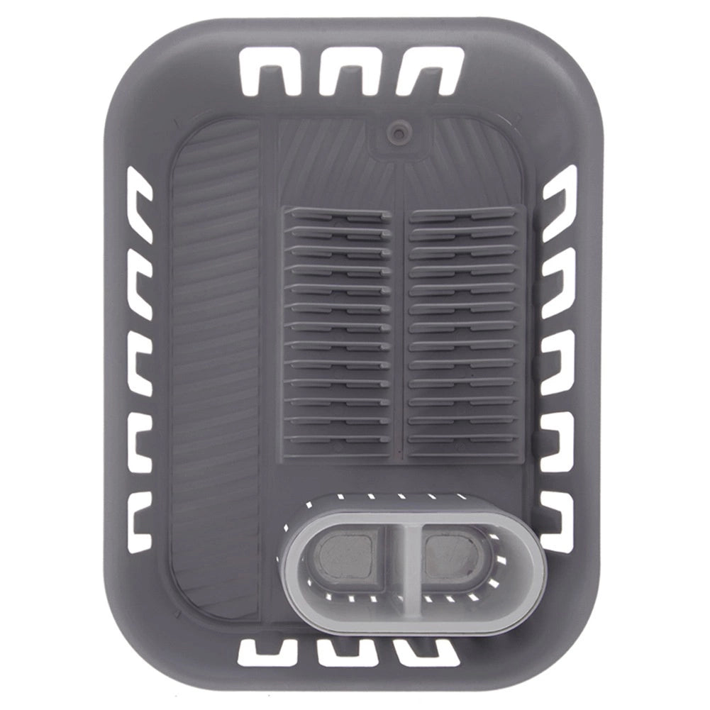 Dish Drying Rack with Cutlery Holder, Gray, 39x29x11 cm