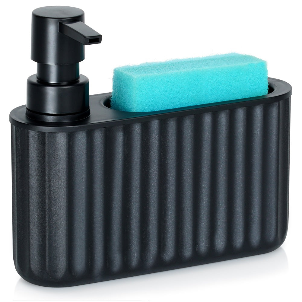 Dish Soap Dispenser with Sponge Holder, Black, 400ml