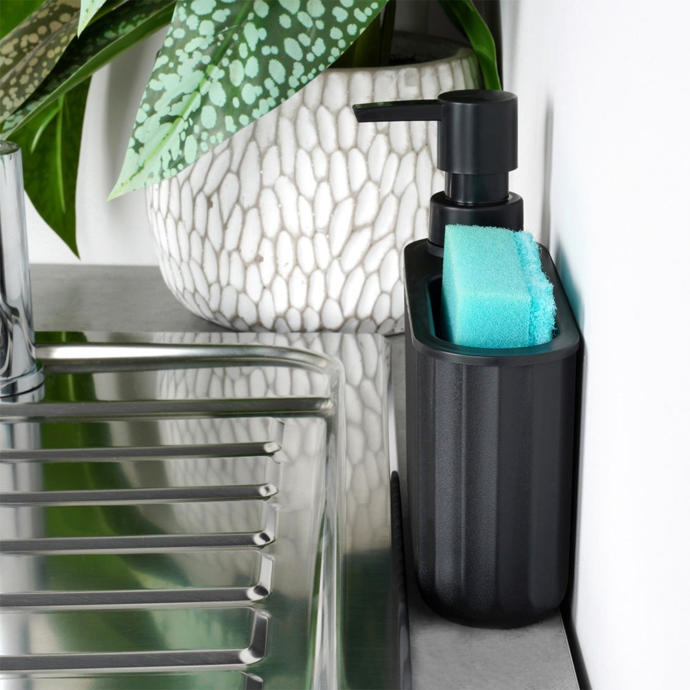 Dish Soap Dispenser with Sponge Holder, Black, 400ml