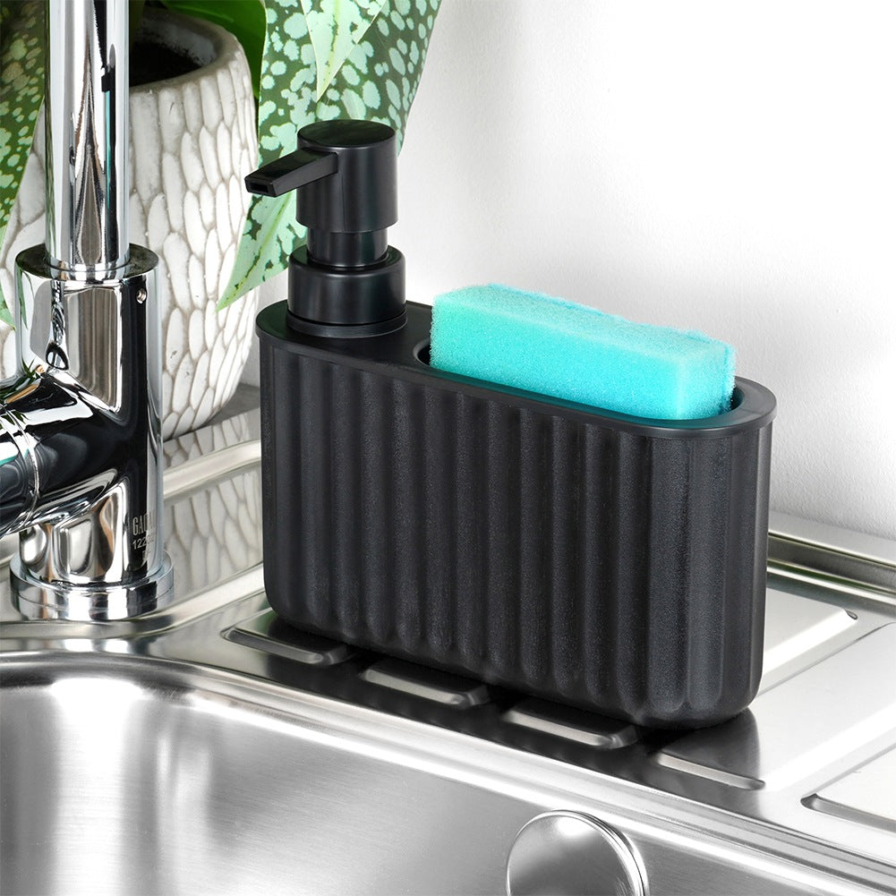 Dish Soap Dispenser with Sponge Holder, Black, 400ml