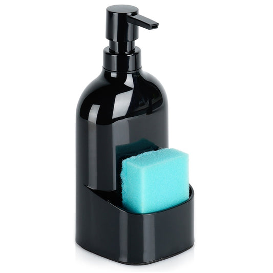 Dish Soap Dispenser with Sponge Holder, Black, 500ml