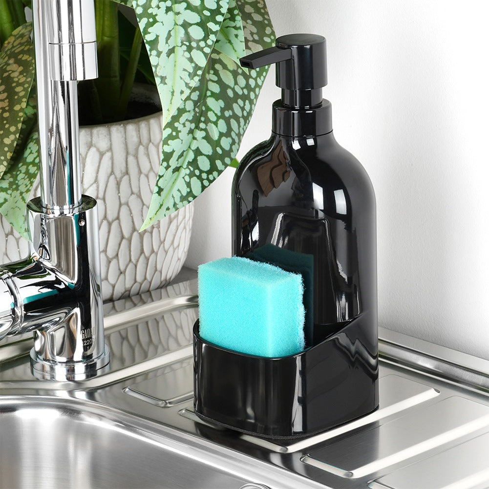 Dish Soap Dispenser with Sponge Holder, Black, 500ml