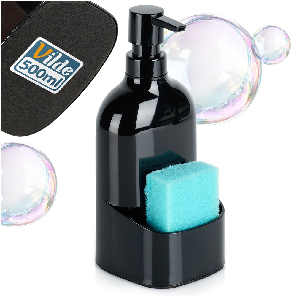 Dish Soap Dispenser with Sponge Holder, Black, 500ml