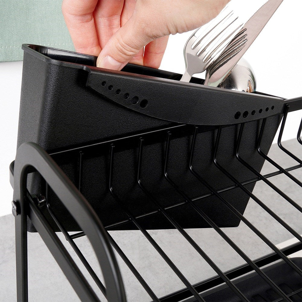 Dish drainer black 2-level 48.5x32x23.5 cm