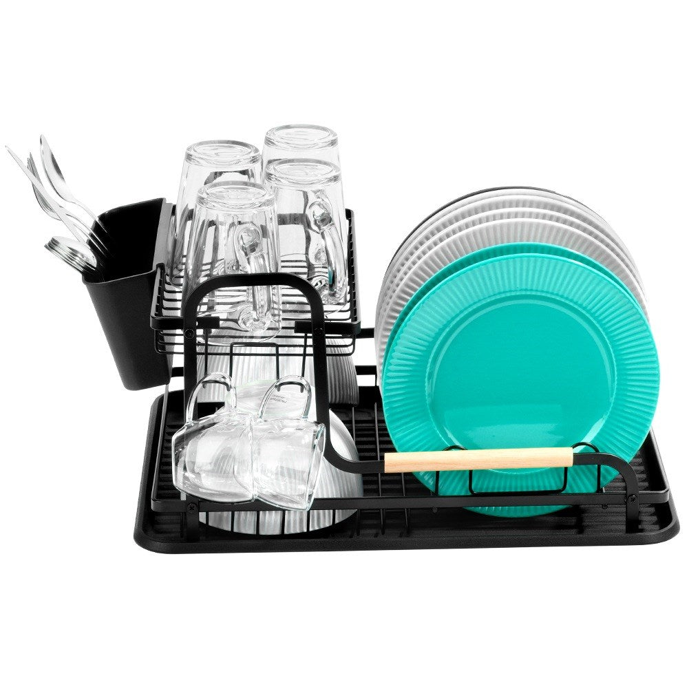 Dish drainer black 2-level 48.5x32x23.5 cm
