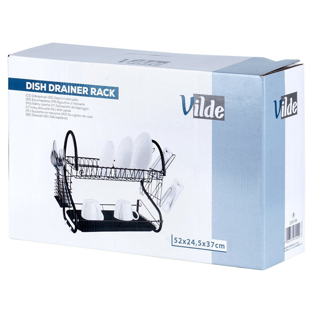 Dish drainer black 2-level 52x24.5x38 cm
