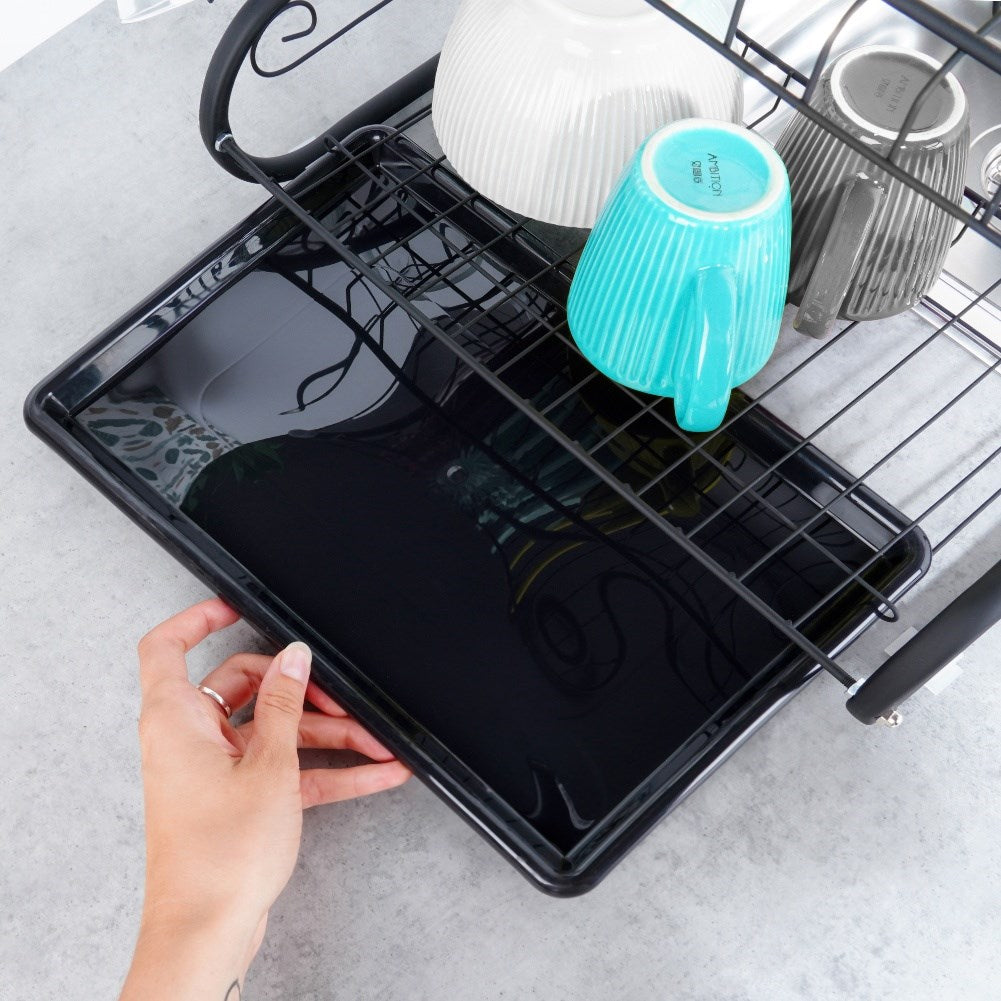 Dish drainer black 2-level 52x24.5x38 cm