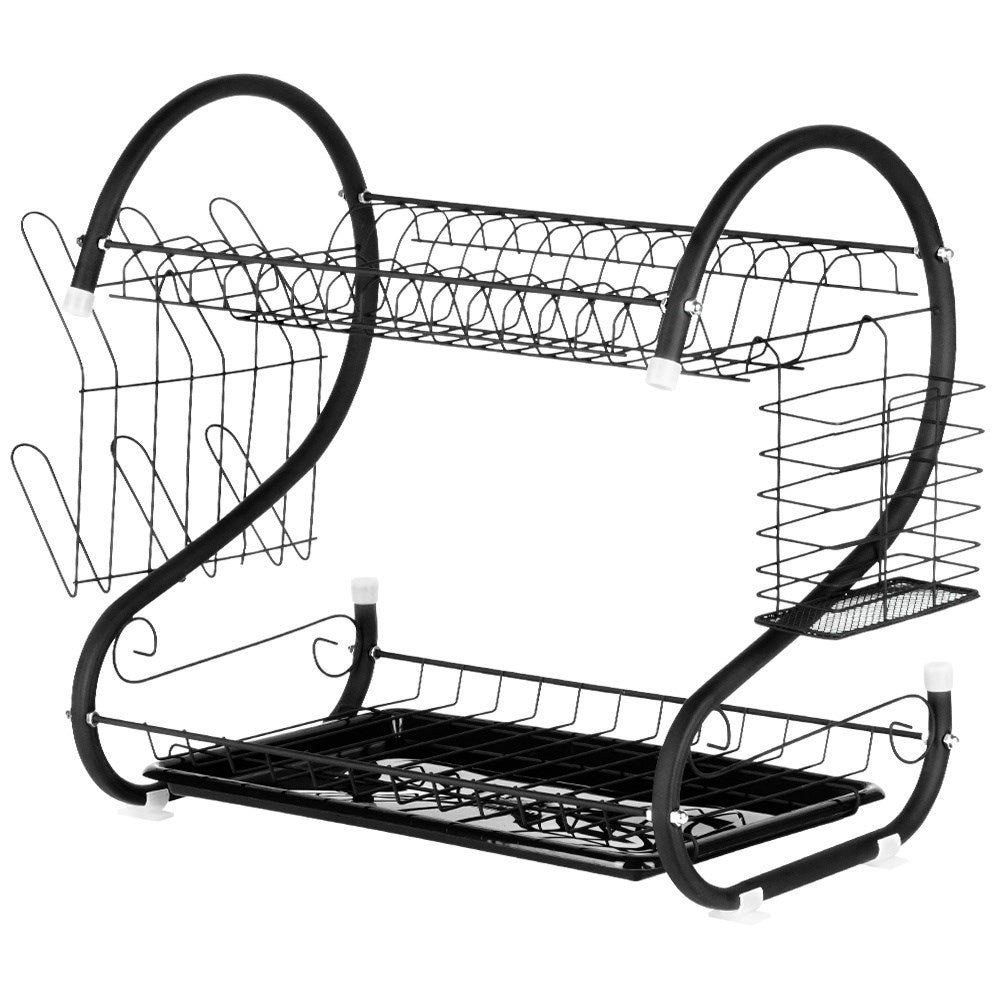 Dish drainer black 2-level 52x24.5x38 cm