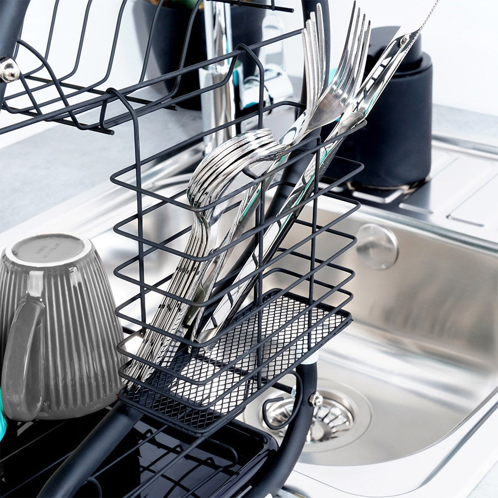 Dish drainer black 2-level 52x24.5x38 cm