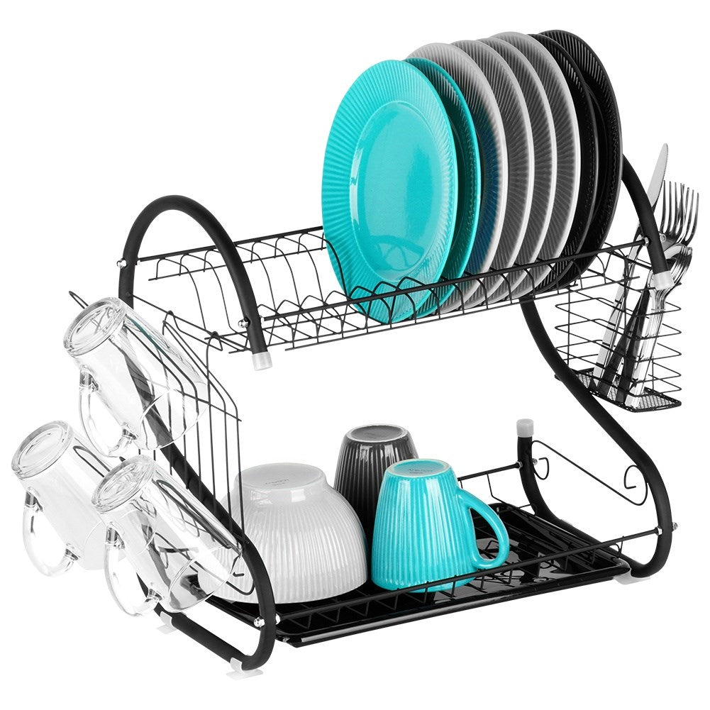 Dish drainer black 2-level 52x24.5x38 cm