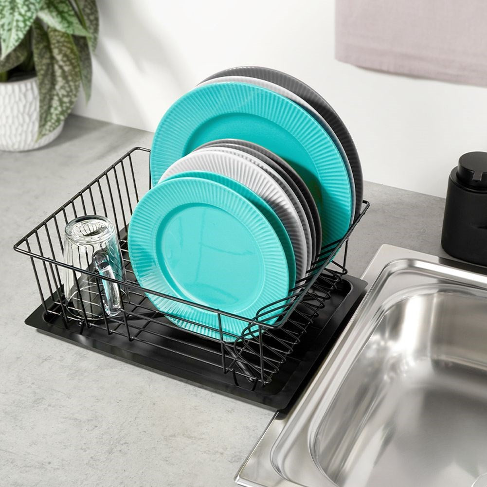 Dish drainer black 35x29x13.5 cm
