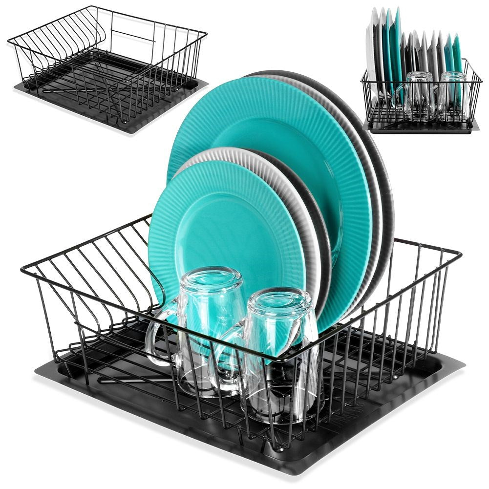 Dish drainer black 35x29x13.5 cm