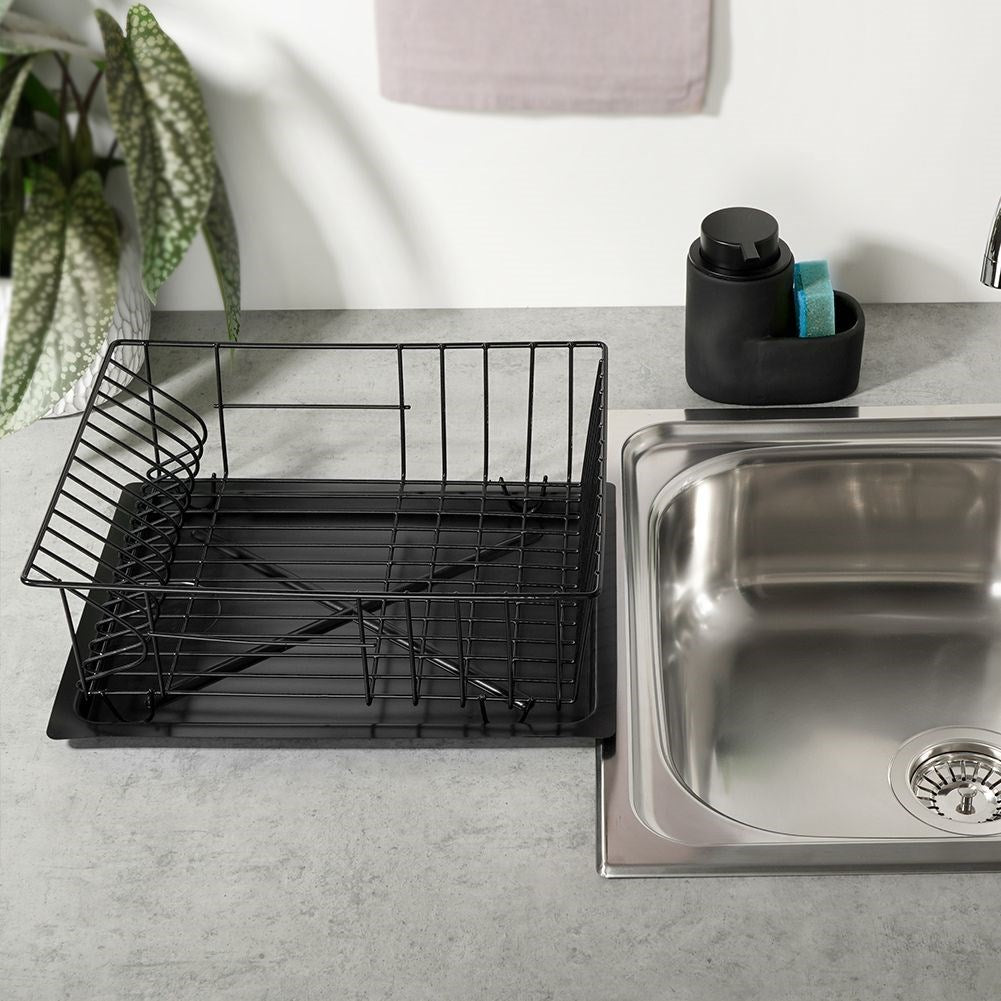 Dish drainer black 35x29x13.5 cm