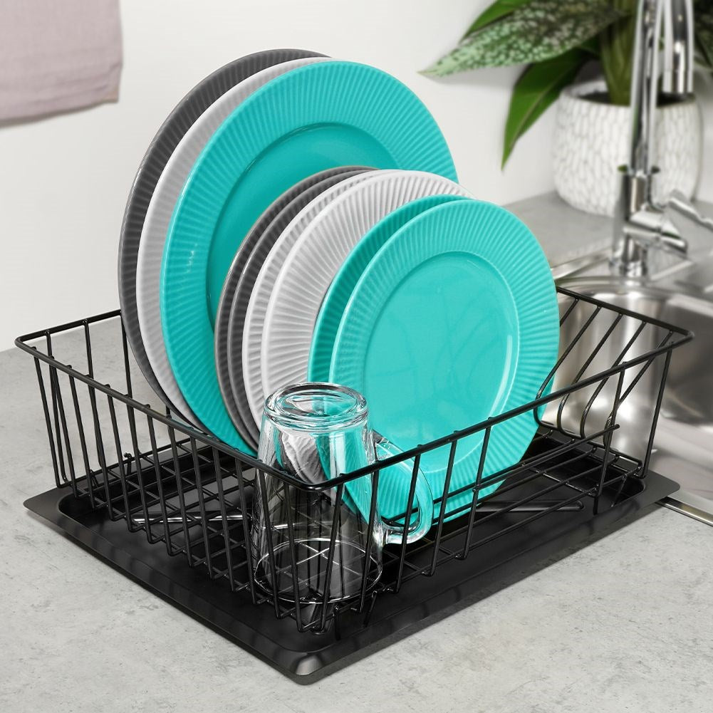 Dish drainer black 35x29x13.5 cm