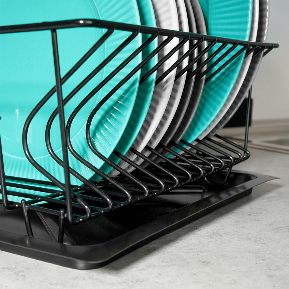 Dish drainer black 35x29x13.5 cm