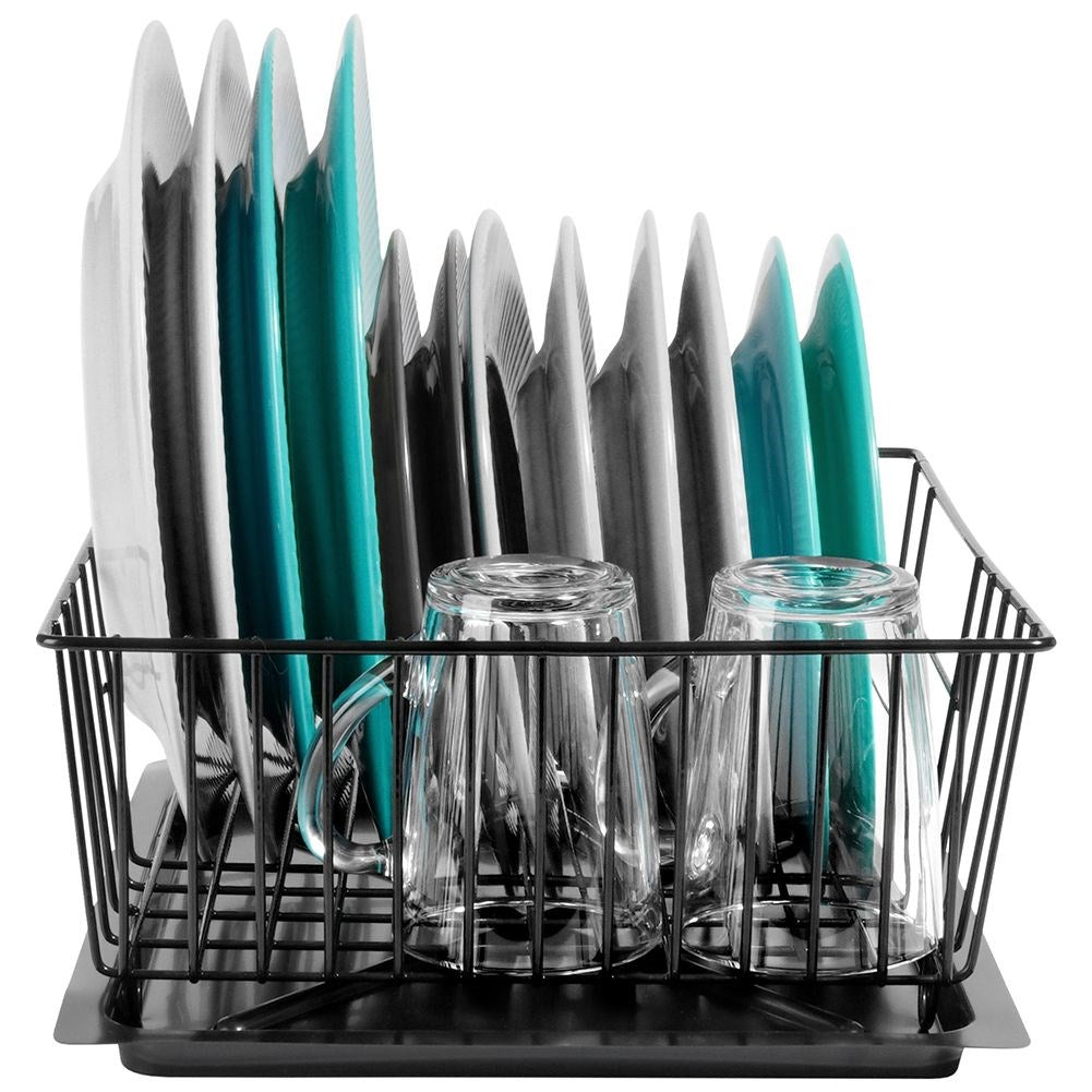 Dish drainer black 35x29x13.5 cm