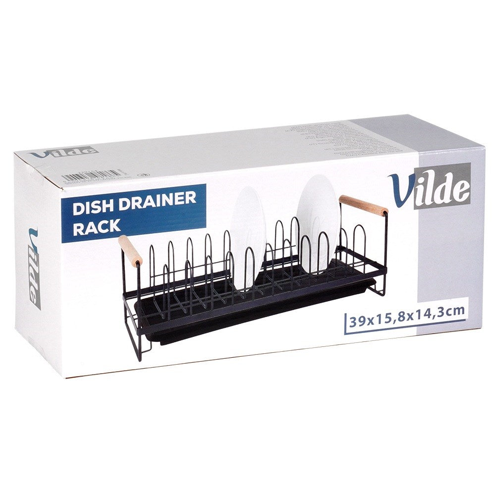 Dish drainer black 39x16x14.5 cm