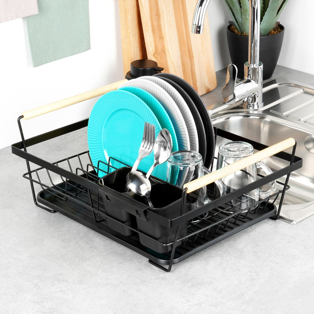 Dish drainer black 45x33x18 cm