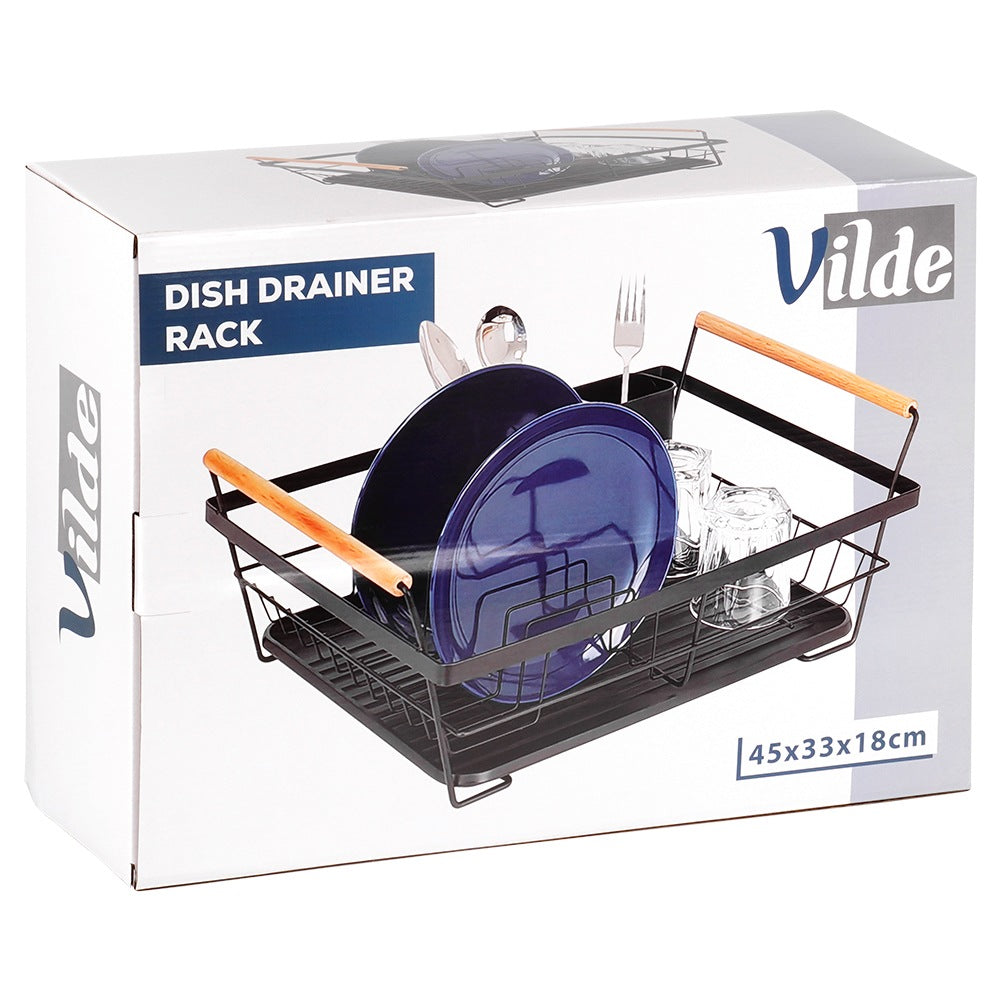 Dish drainer black 45x33x18 cm