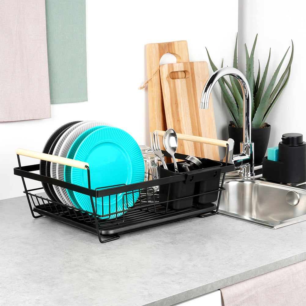 Dish drainer black 45x33x18 cm