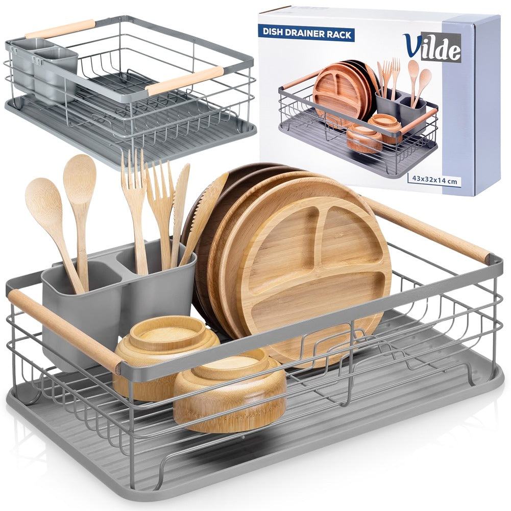 Dish drainer gray 42.5x32x14.5 cm
