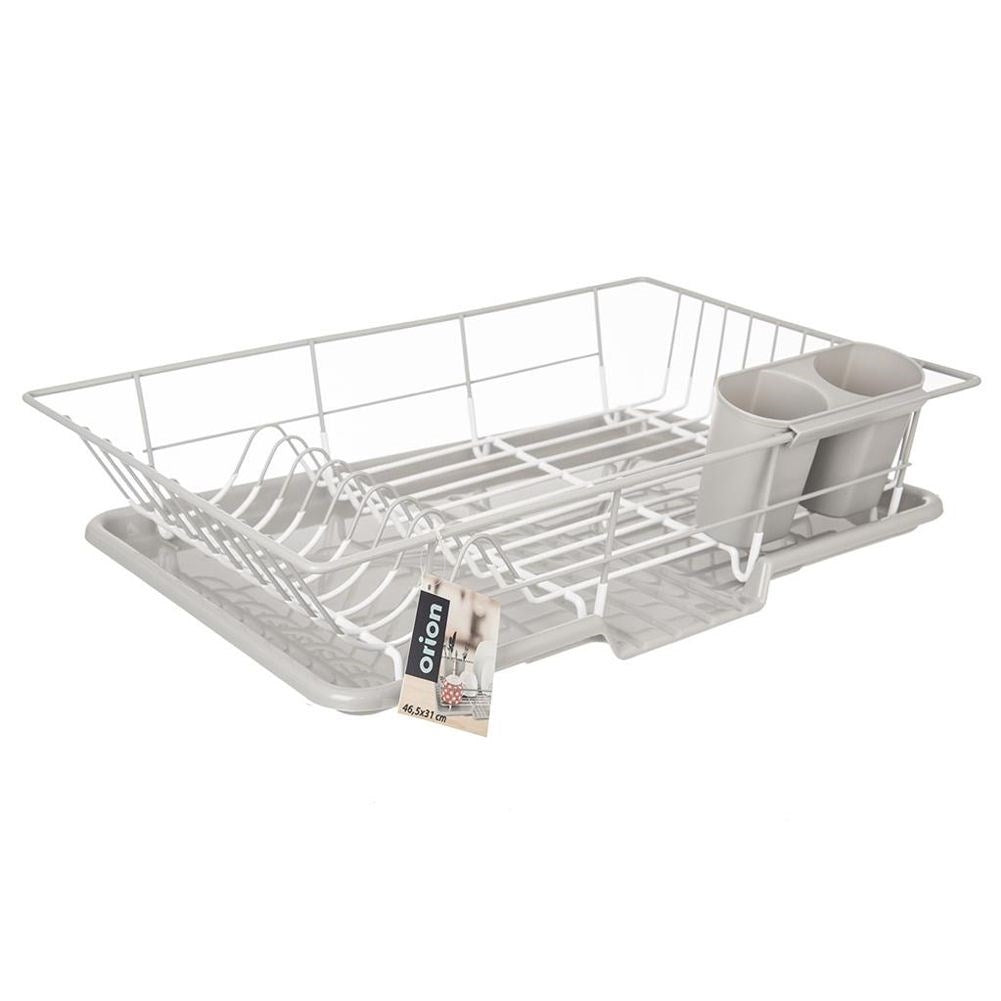Dish rack with space for plates and cutlery