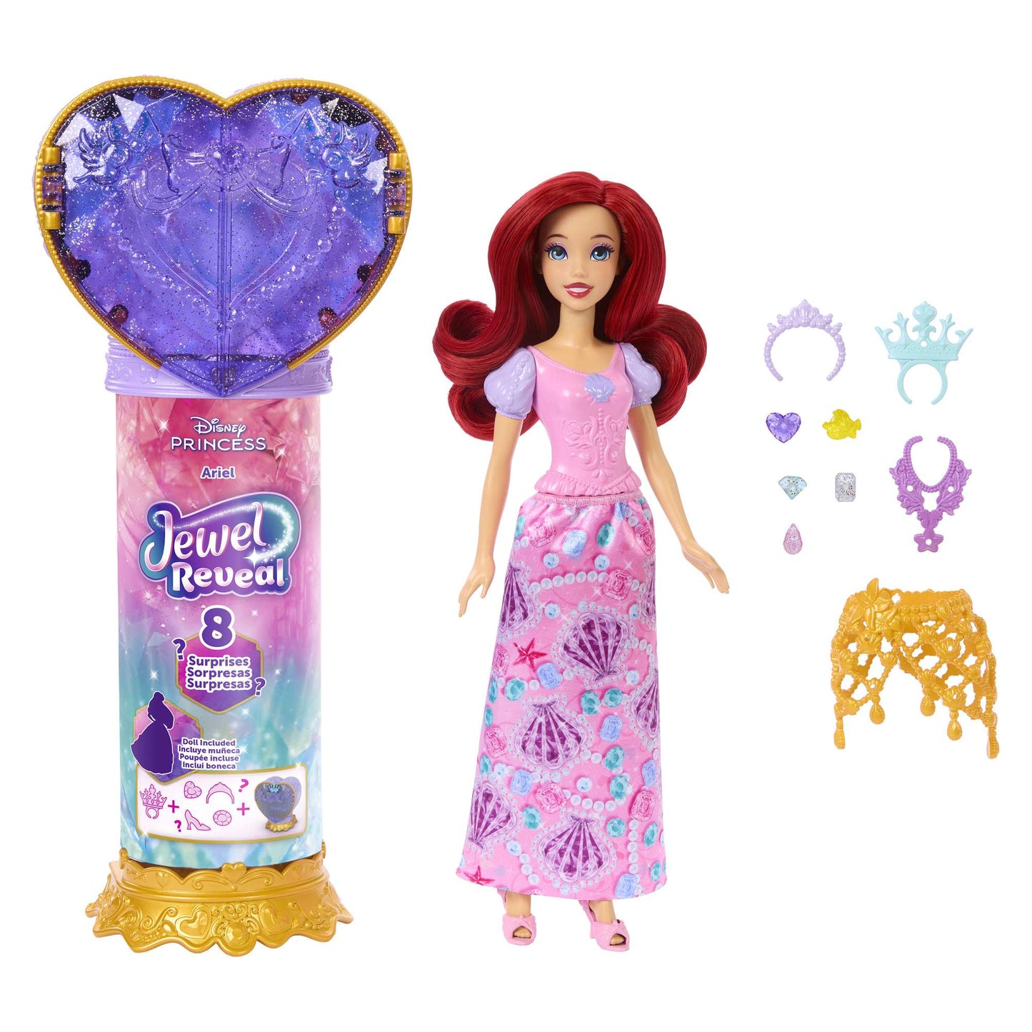 Disney Princess Ariel Heart Wand with Doll & Accessories