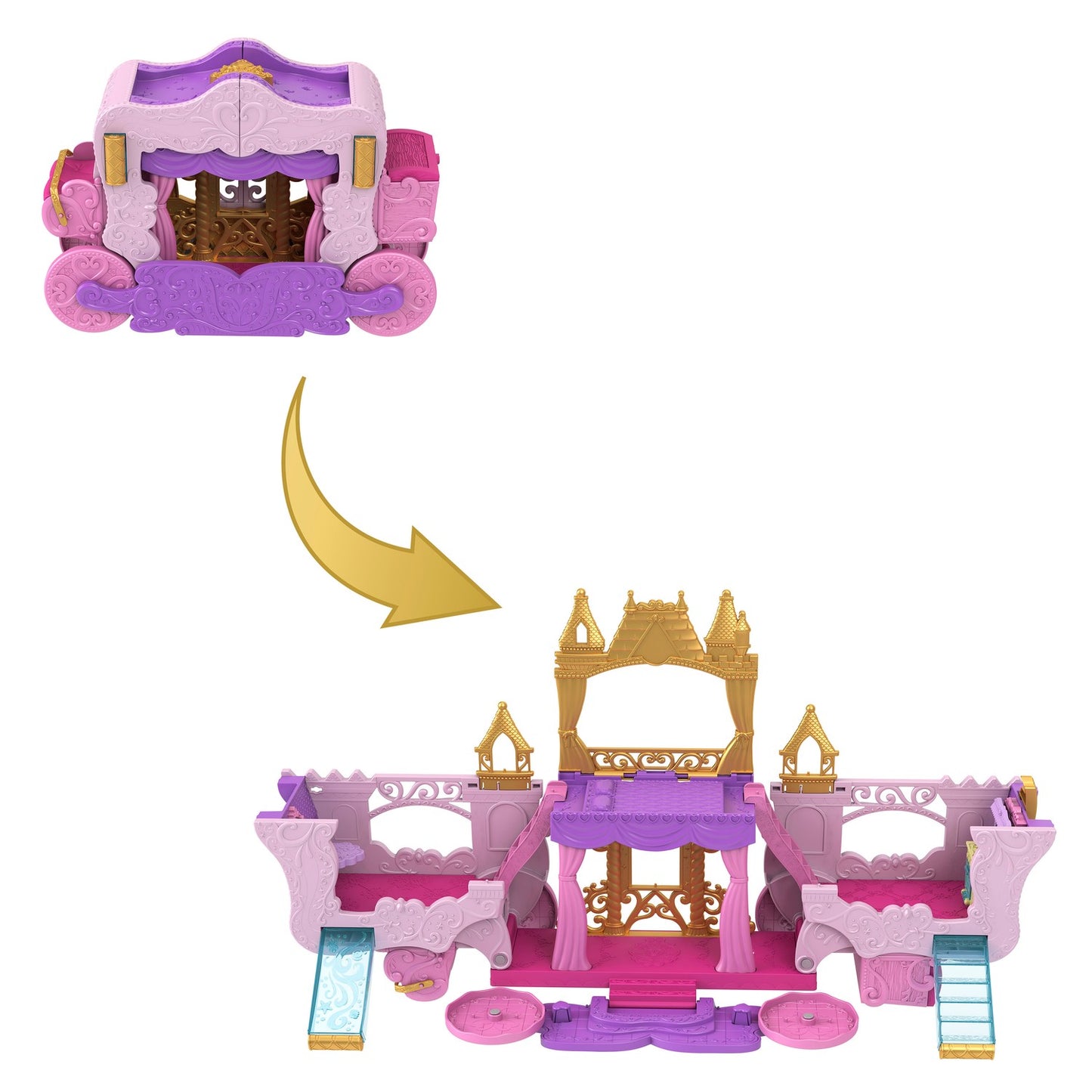 Disney Princess Small Dolls Carriage To Castle