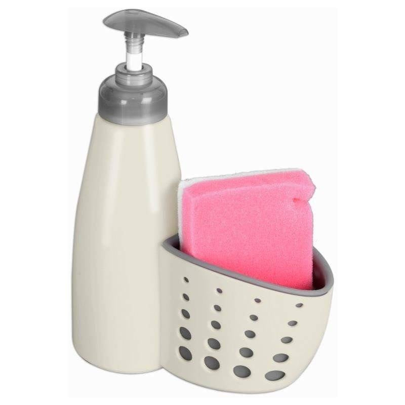 Dispenser for Dishwashing Liquid and Soap with Sponge Pocket for Kitchen & Bathroom