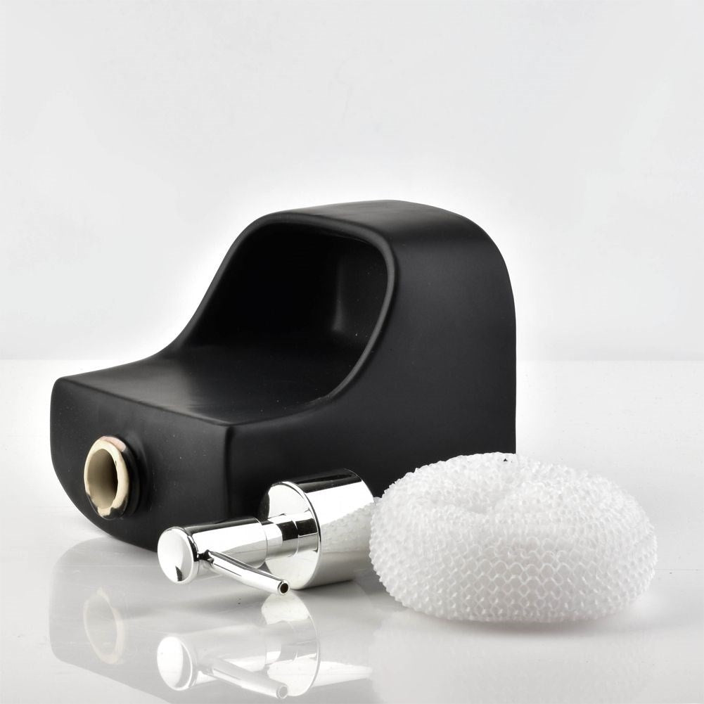Dispenser for washing-up liquid with sponge pocket and sponge