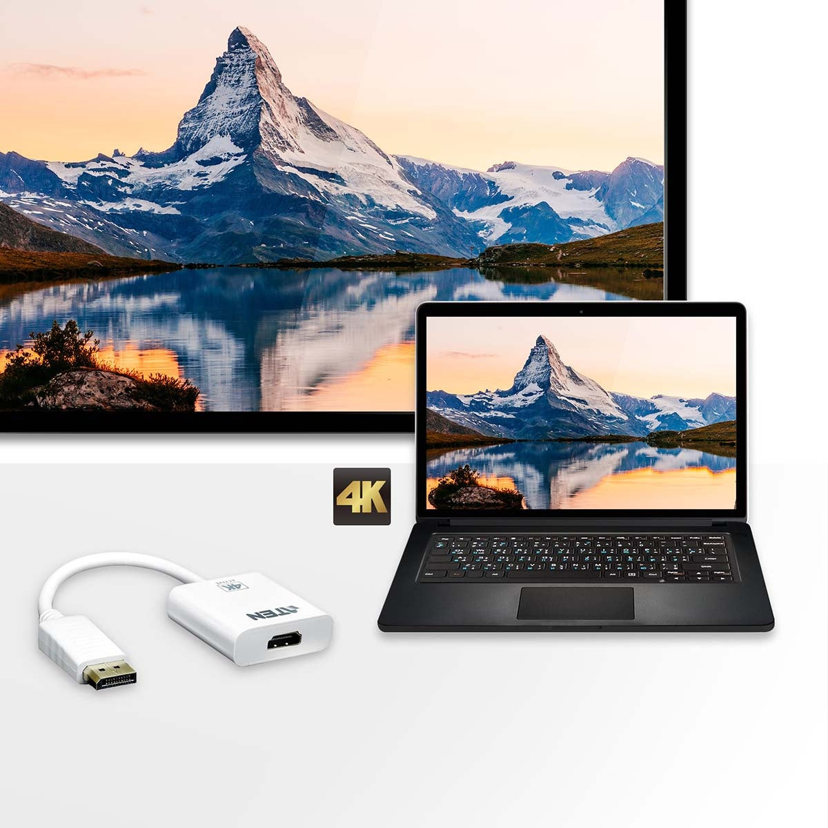 Display cable DisplayPort male - HDMI Female 0.15 m White